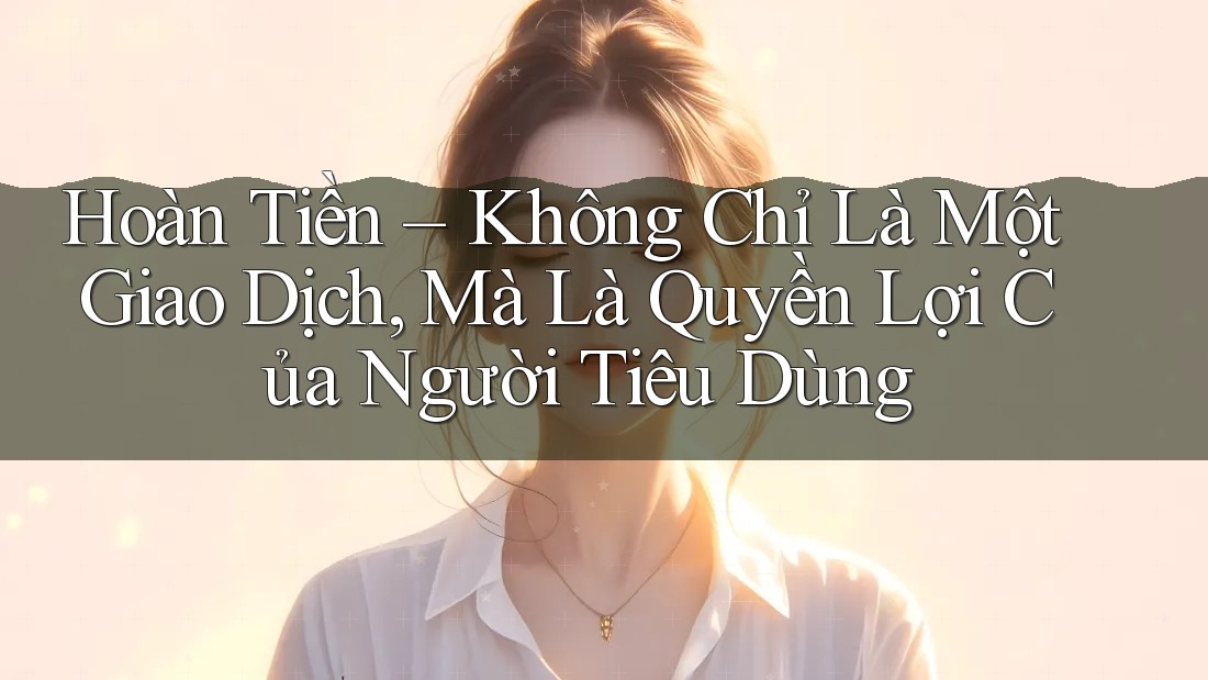Hoàn Tiền – Không Chỉ Là Một Giao Dịch, Mà Là Quyền Lợi Của Người Tiêu Dùng